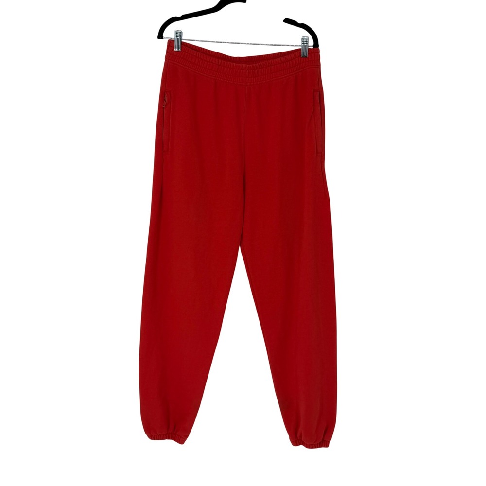 Les Girls‎ Les Boys Red Fleece Joggers Sweatpants XL Zip Pockets Logo Leg